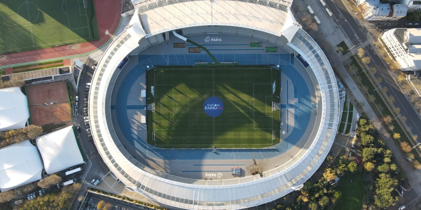 Le Stade Charléty en vue drone