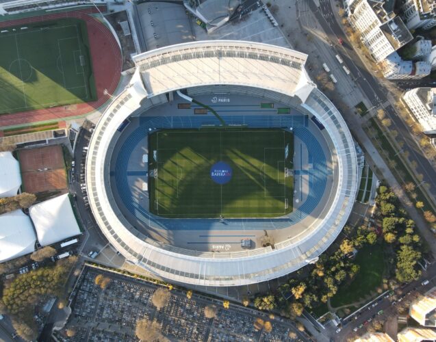 Le Stade Charléty en vue drone